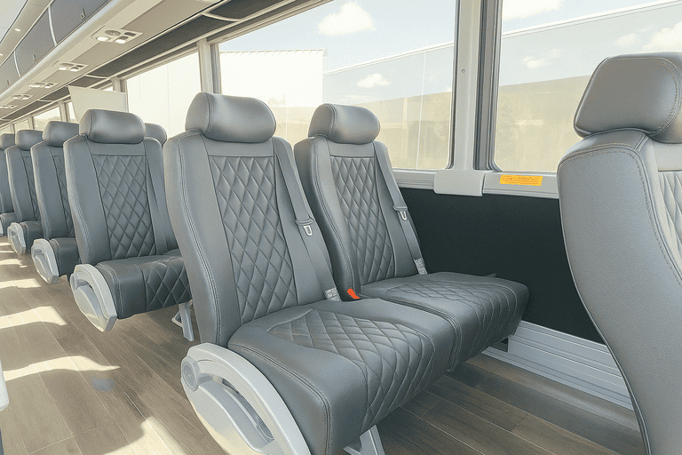 interior of Kissimmee Coach Bus Service charter bus