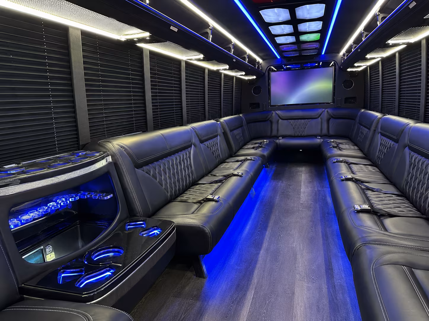 kissimmee 20 passenger party bus inside