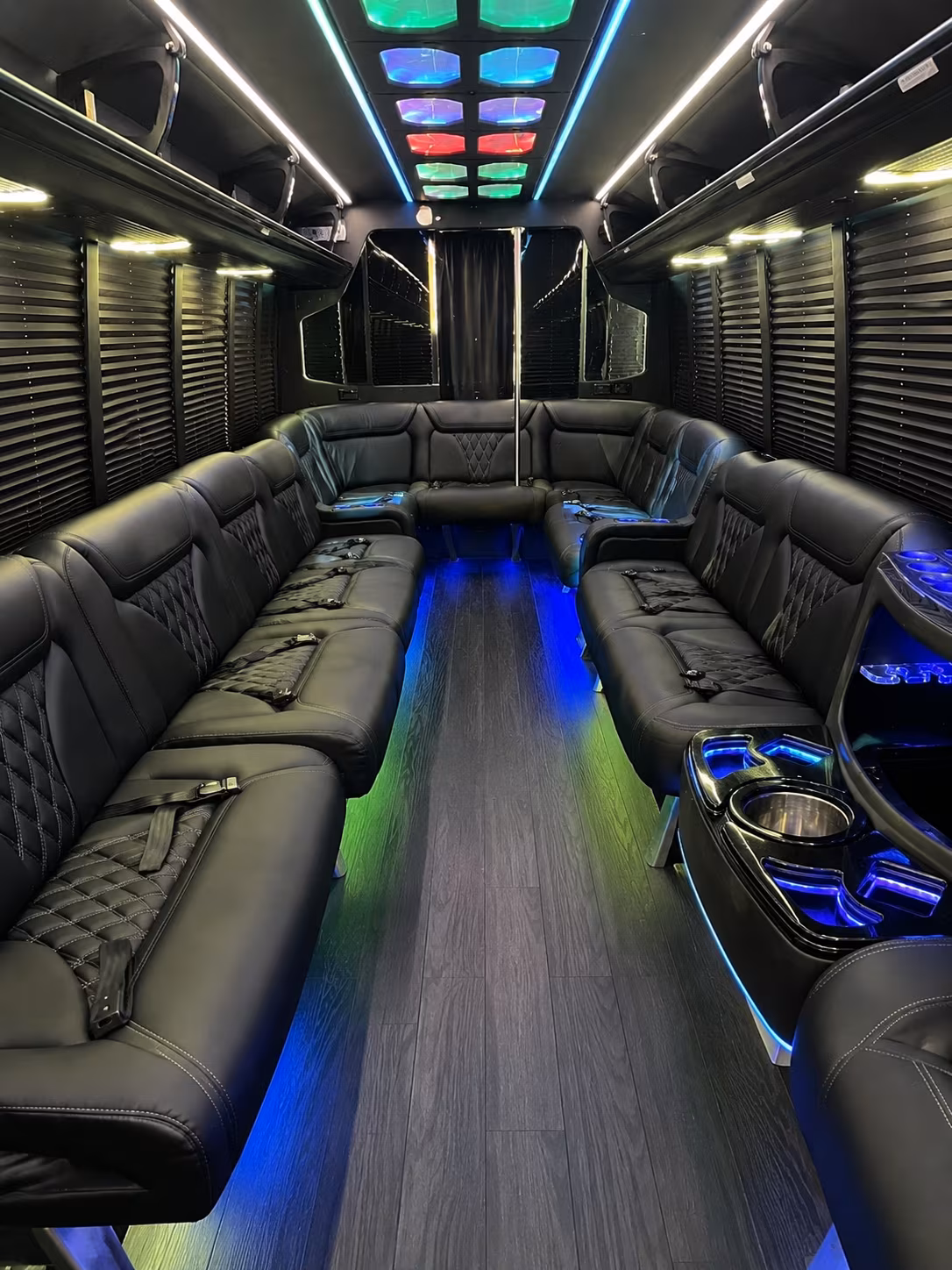 kissimmee 20 passenger party bus interior
